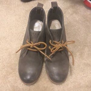 Sperry wedge heel dark grey shoes size 6